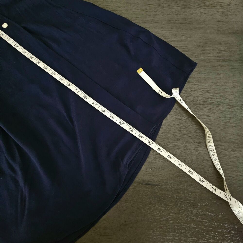 NWT Talbots Navy Blue Faux Midi Wrap Skirt Buttons Nautical Coastal 10 PETITE - Picture 5 of 9